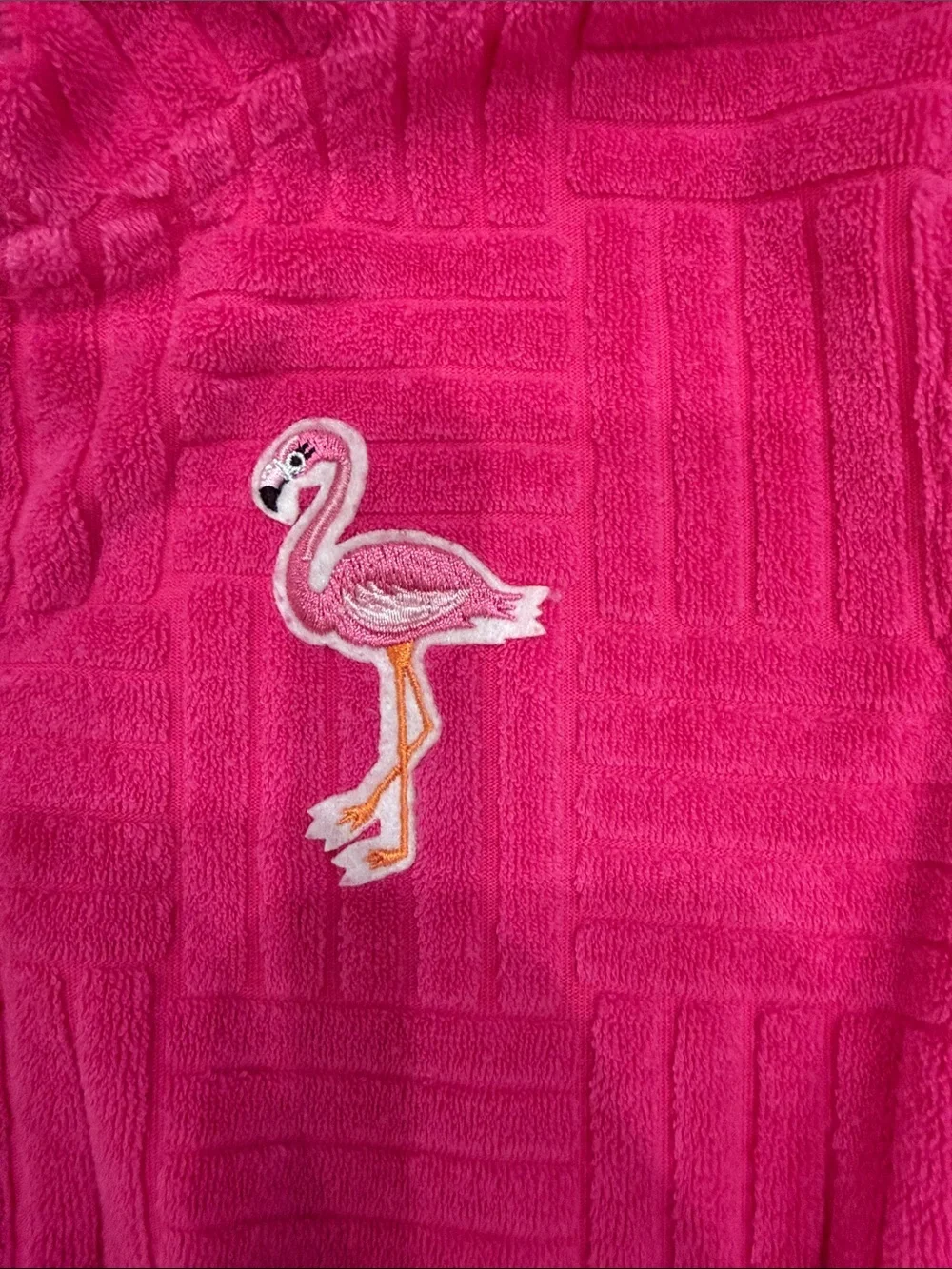 Andy & Evan Hot Pink Hooded Kids Swim Coverup with Flamingo